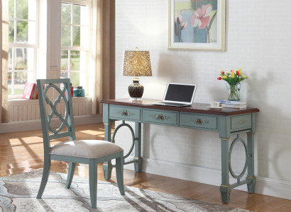 Schreibtisch Büro Einrichtung Holz Regale Bürotisch Esstisch Tisch Stuhl 2tlg